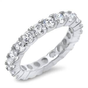 NEW STARLETTE women's kayla eternity ring in silver